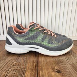 ECCO Biom Fjuel Tie Sneakers Womens Sz 9 Dark Shadow Peach Trainer Running Shoes